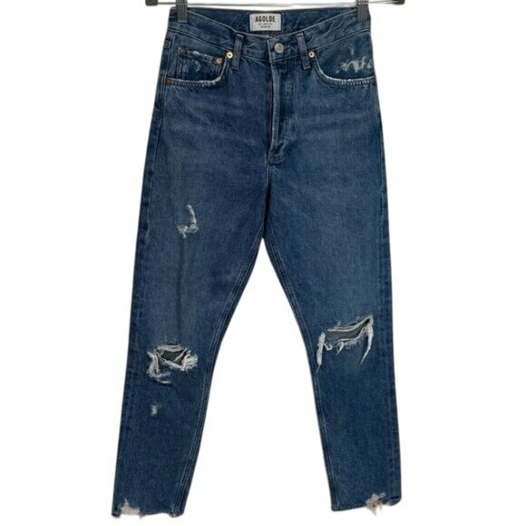 Agolde Jamie Feel Good Relaxed High Rise Crop Jeans Capsule Comfort Coastal 25 - Picture 2 of 11